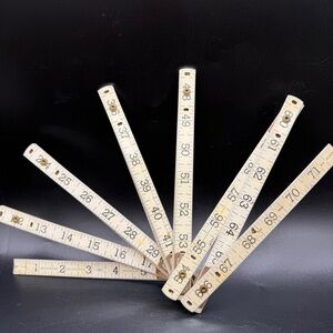 Vintage Woodmark Industries Metal White 6' Folding Ruler Minneapolis, MN USA 72"